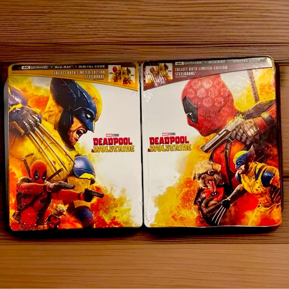 Deadpool & Wolverine 4K + Blu-Ray + Digital Limited Edition Steelbooks Set of 2 - Picture 1 of 2